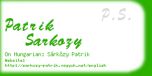 patrik sarkozy business card