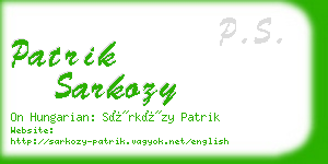 patrik sarkozy business card